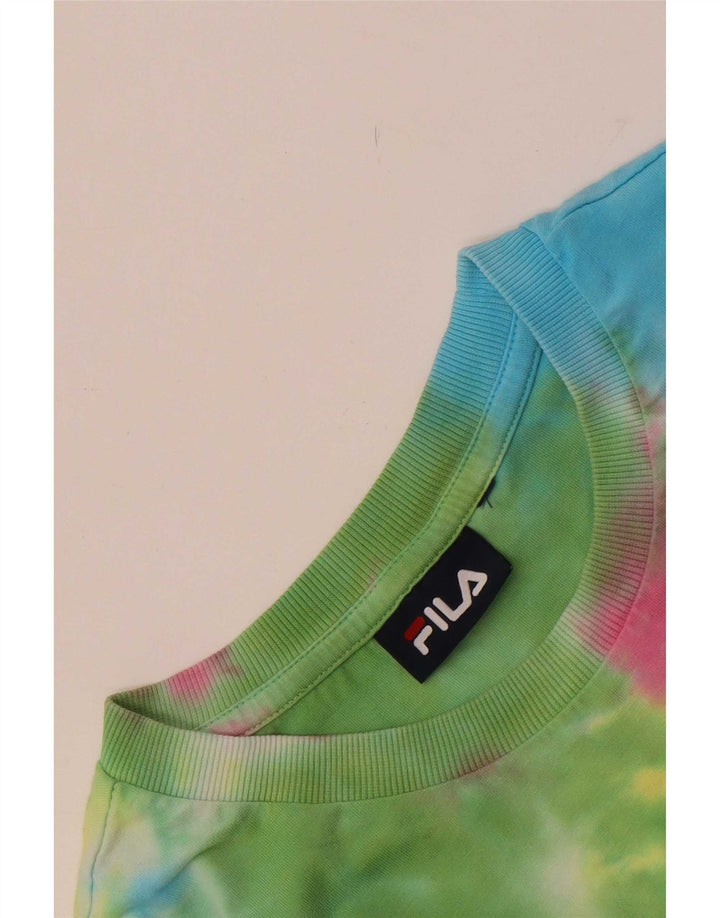 Fila Damen T-Shirt Top UK 12 Medium Mehrfarbig Tie Dye