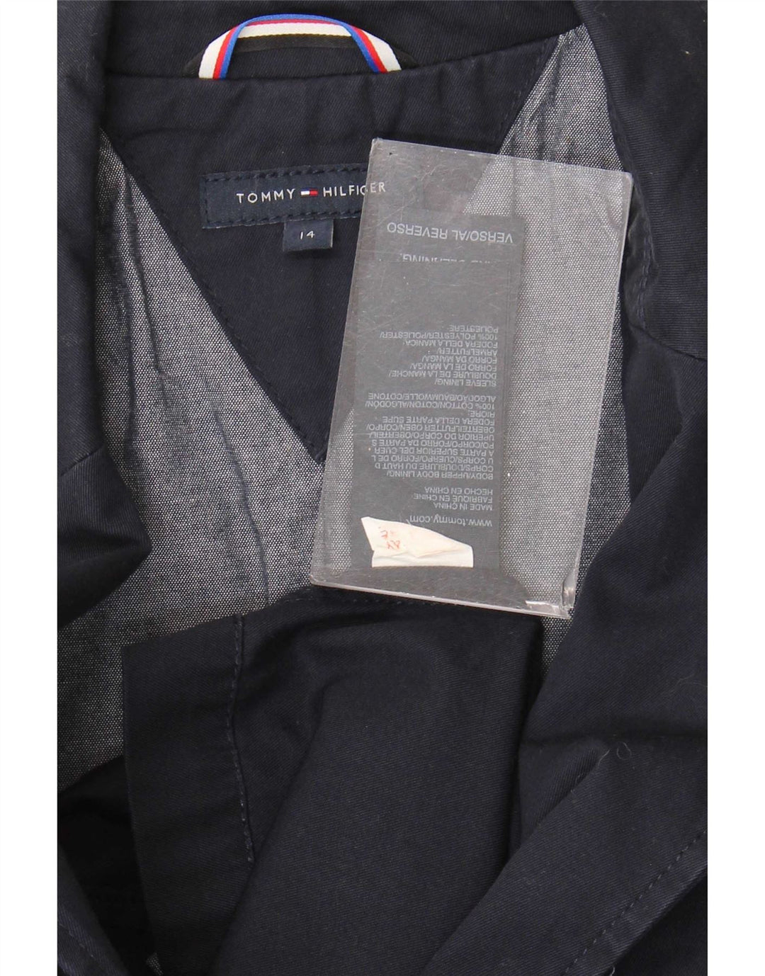 Tommy Hilfiger Jungen-Blazer mit 2 Knöpfen, 13–14 Jahre, marineblaue Baumwolle