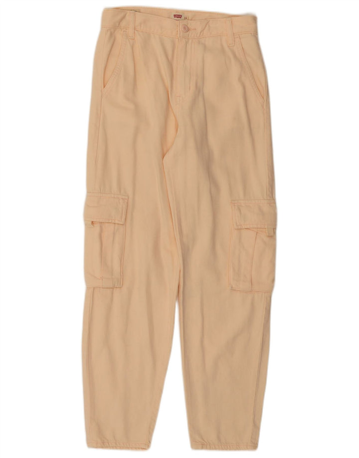 LEVI'S Damen-Cargohose mit hoher Taille, schmal zulaufend, W24 L28, rosa Baumwolle