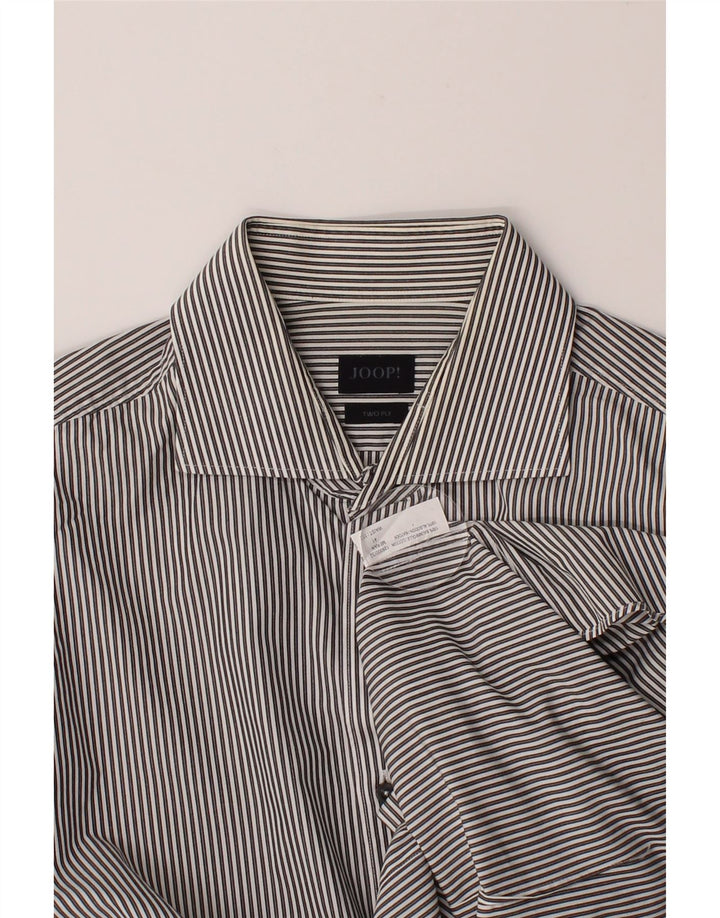 JOOP Mens Shirt Size 41 Large Black Pinstripe Cotton Vintage Joop and Second-Hand Joop from Messina Hembry 
