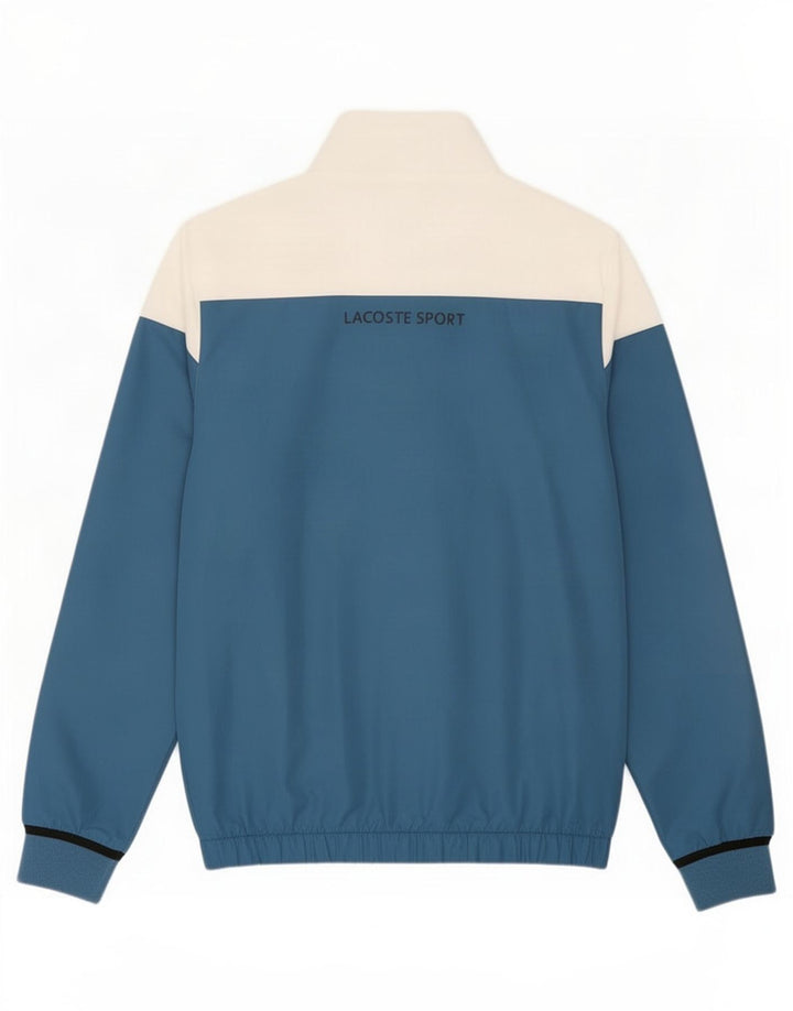 Lacoste Herren-Trainingsanzug mit grafischem Oberteil, Größe 3, klein, blau, Farbblock