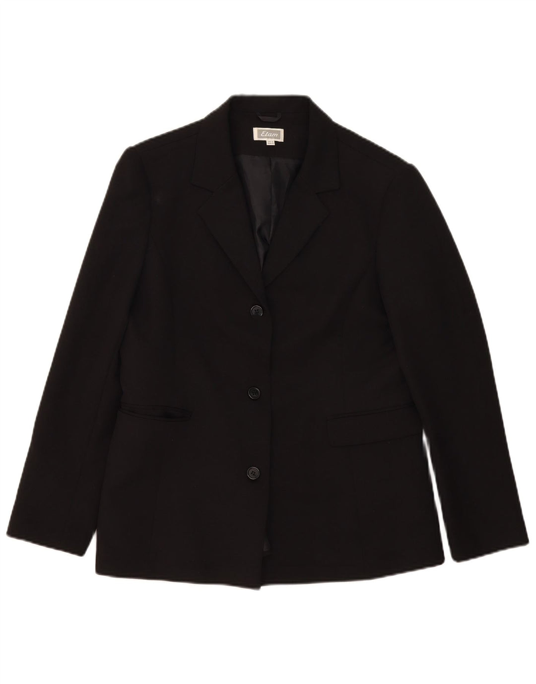 Etam Damen 3-Knopf-Blazerjacke UK 16 Large Schwarz Polyester