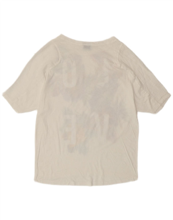 ZARA Damen T-Shirt mit Grafik, Gr. 40, Größe S, weiß, geblümt