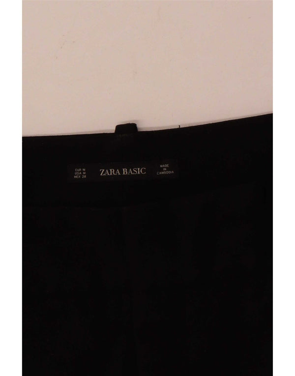 Zara Damen-Chinohose mit hoher Taille, schmal zulaufend, Größe M, W28, L27, Schwarz