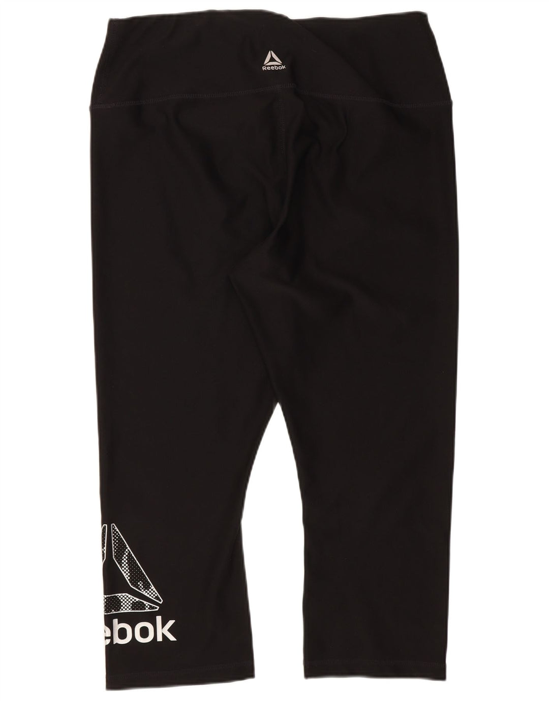 Reebok Damen Graphic Capri Leggings UK 14 Large Schwarz