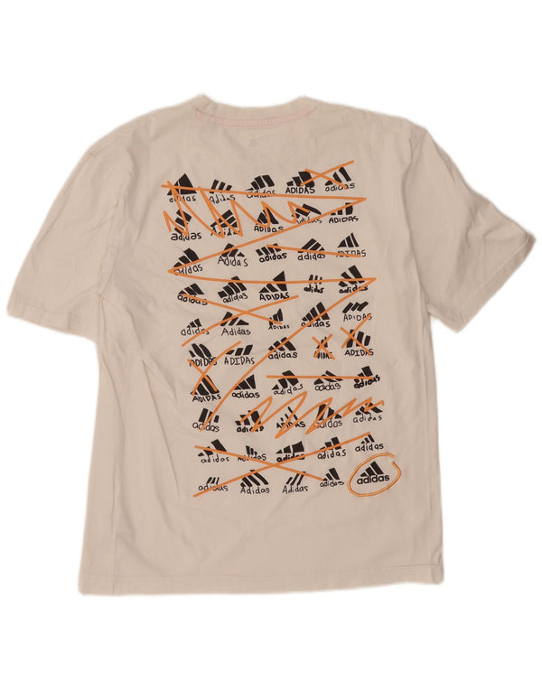 ADIDAS Herren Grafik T-Shirt Top Small Weiße Baumwolle
