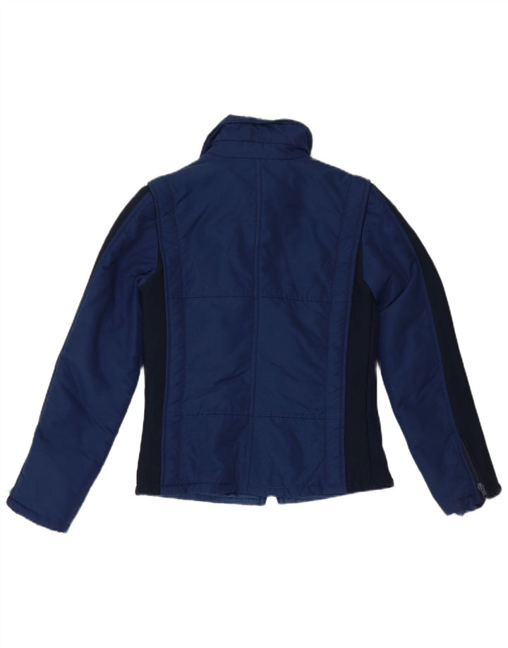 NYLSUISSE Damen-Windbreakerjacke mit Kapuze, EU 38, mittlere marineblaue Viskose