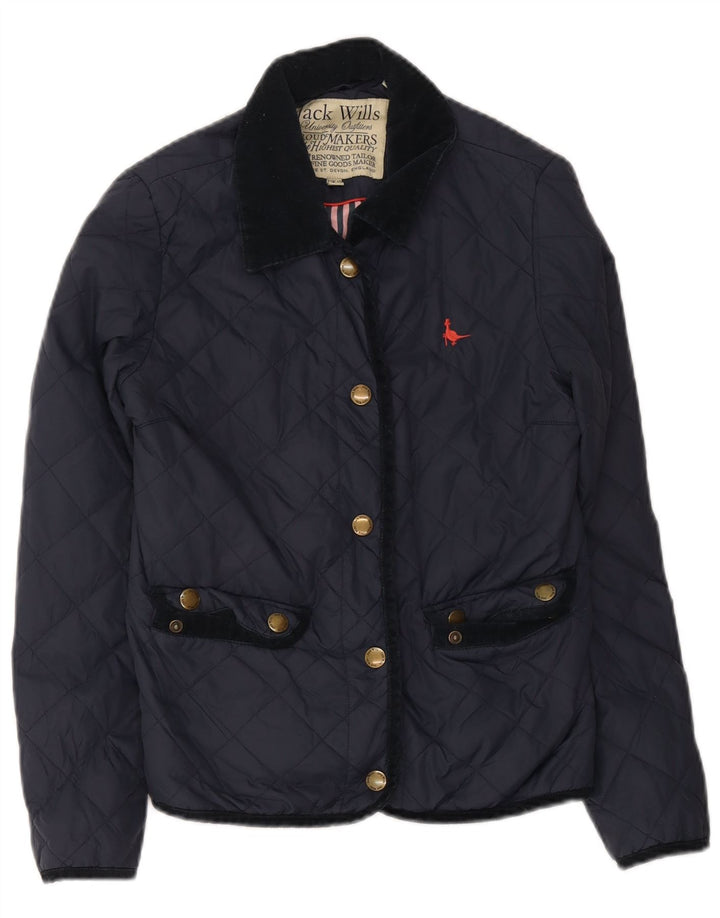 Jack Wills Damen Steppjacke UK 10 Small Marineblaues Nylon