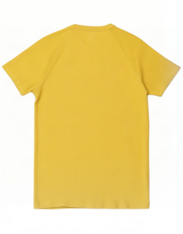 Zara Herren T-Shirt Top UK 8 Small Gelb Baumwolle