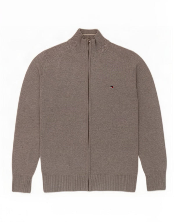Tommy Hilfiger Mens Cardigan Sweater Small Grey Cotton