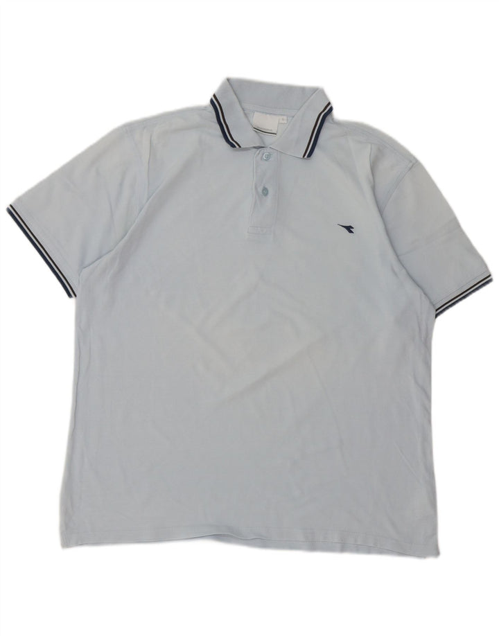 Diadora Herren-Poloshirt, große blaue Baumwolle