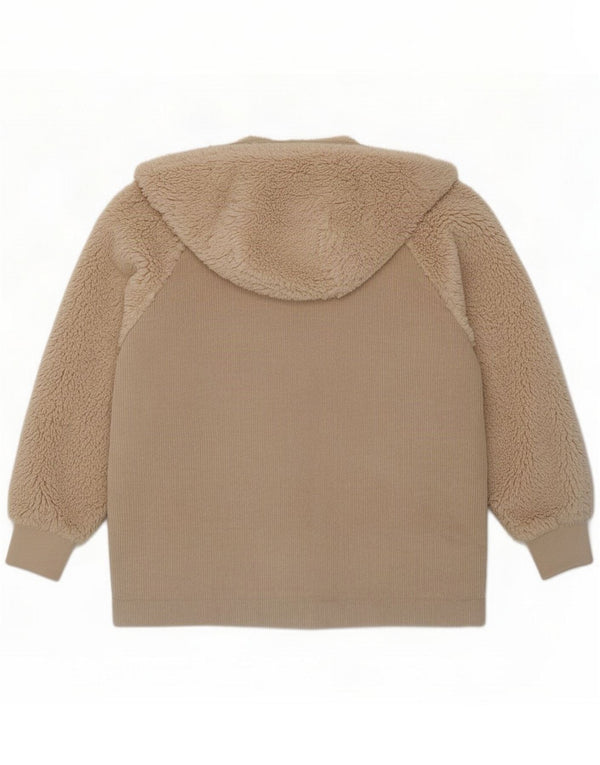 Topshop Fleece-Cordjacke mit Kapuze für Damen, UK 12, Mittelbeige, Polyester