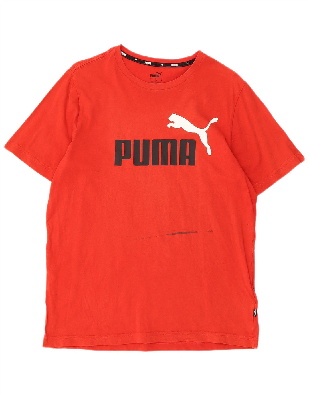 PUMA Herren Grafik-T-Shirt-Oberteil aus mittelroter Baumwolle