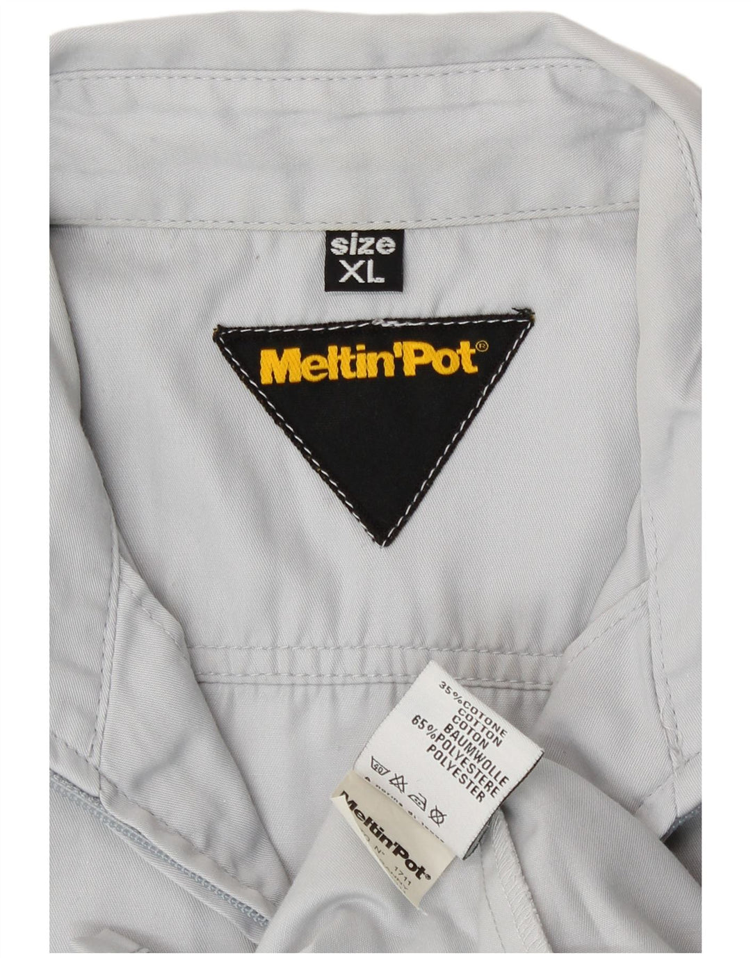 Meltin' Pot Herren Kurzarmhemd XL Grau Polyester