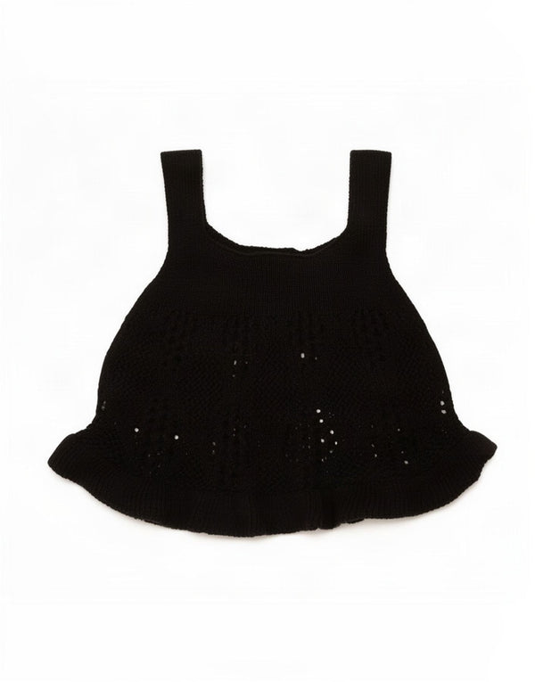 Zara Damen Strick-Cami-Top, Größe S, Größe S, Schwarz, Baumwolle