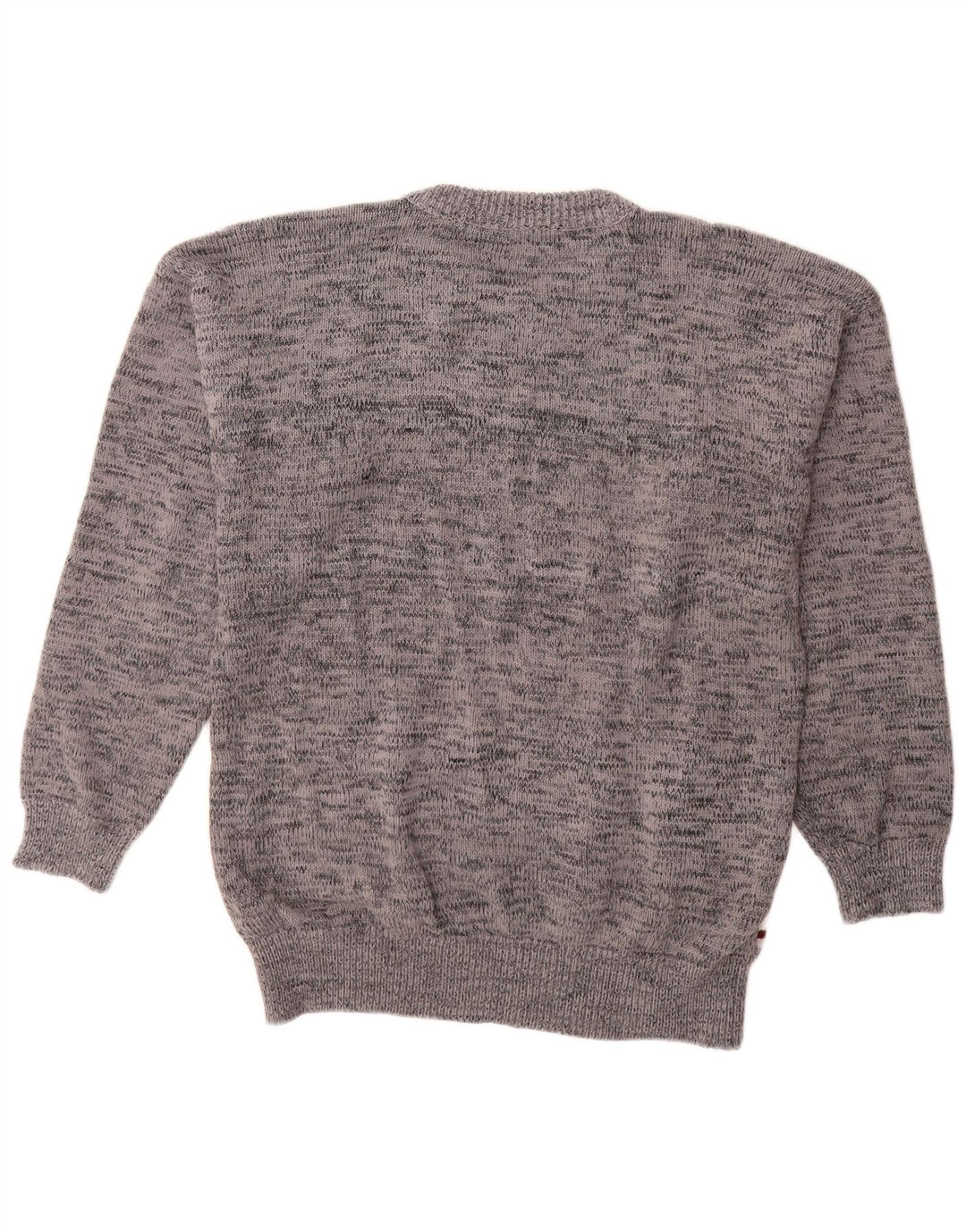VINTAGE Herren-Pullover mit Rundhalsausschnitt, groß, grau, geometrisch