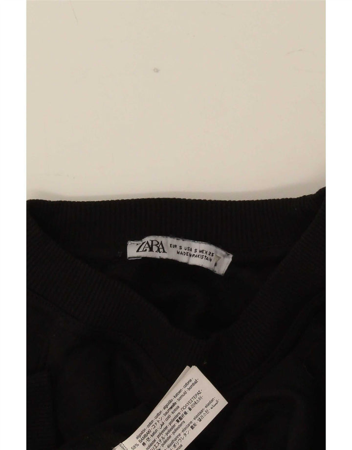 Übergroßer Sweatshirt-Pullover für Damen von Zara, Gr. 10, Größe S, Schwarz, Baumwolle
