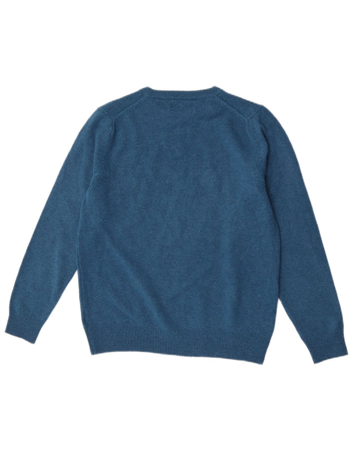Marks & Spencer Herren-Pullover mit Rundhalsausschnitt, Mittelblaue Lammwolle