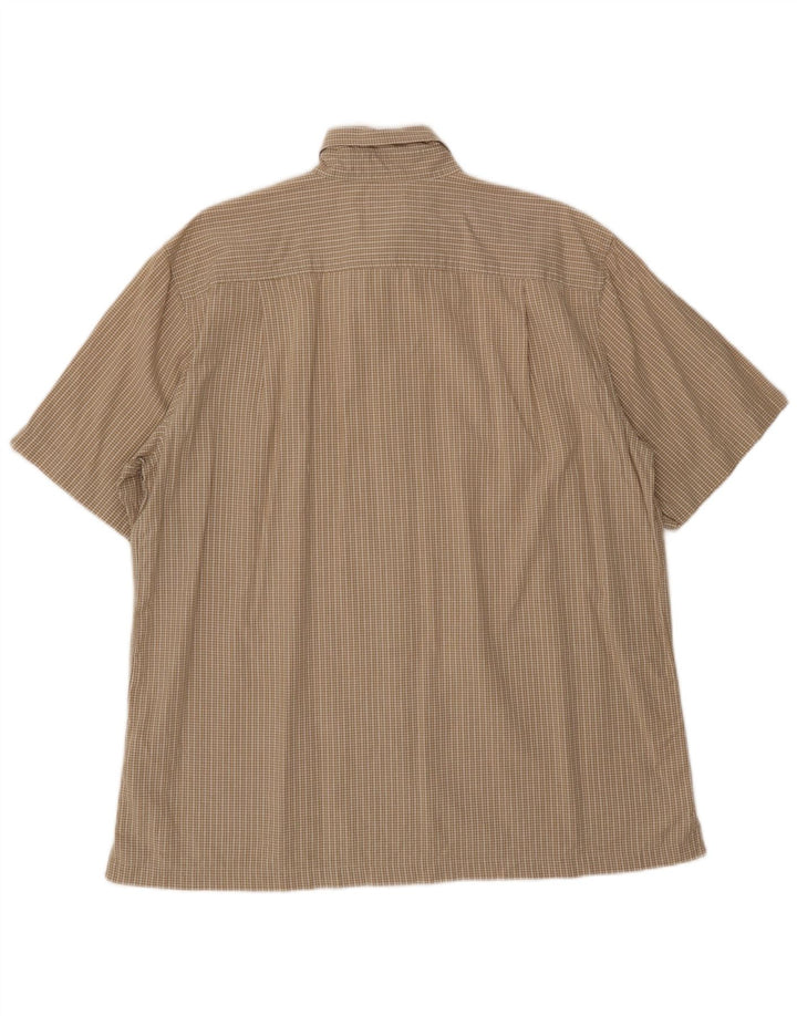 DOCKERS Herren-Kurzarmhemd, groß, beige kariert, Baumwolle