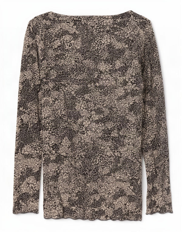 Phase Eight Damen-Top, 3/4-Ärmel, UK-Größe 46, Größe L, schwarze Viskose mit Blumenmuster