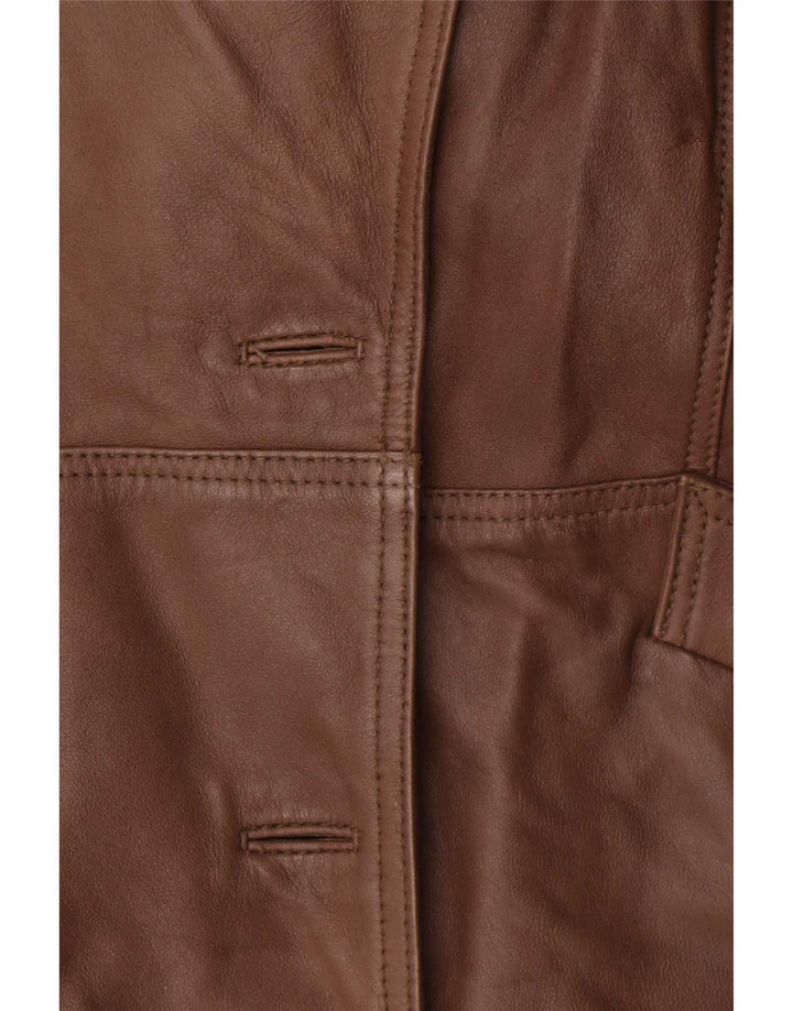 Vintage Damen-Lederjacke mit entspannter Passform, EU 48 2XL, Braun