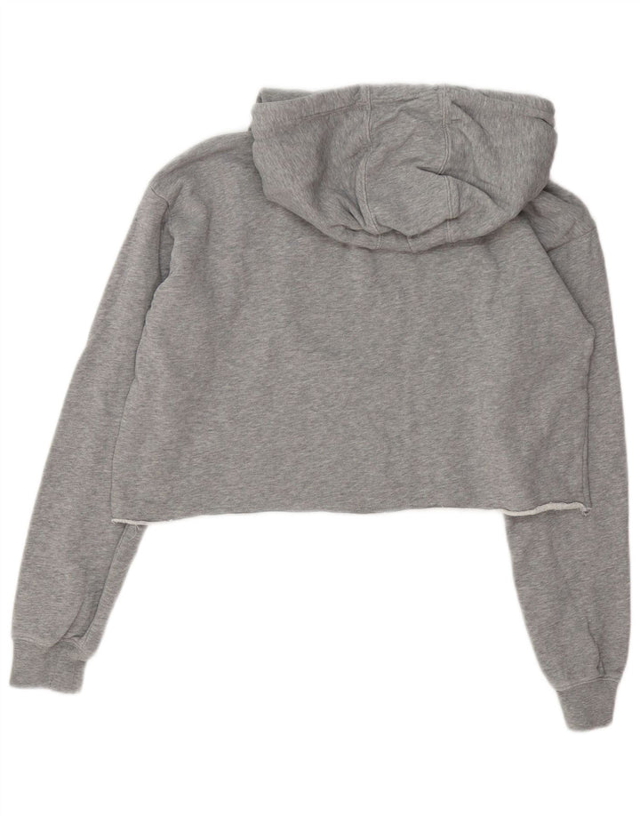 Champion Damen-Pullover mit übergroßem Crop-Hoodie, Gr. 10, Größe S, Grau meliert