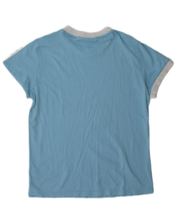 Adidas Damen T-Shirt Top UK 10 Small Blau Baumwolle Sport