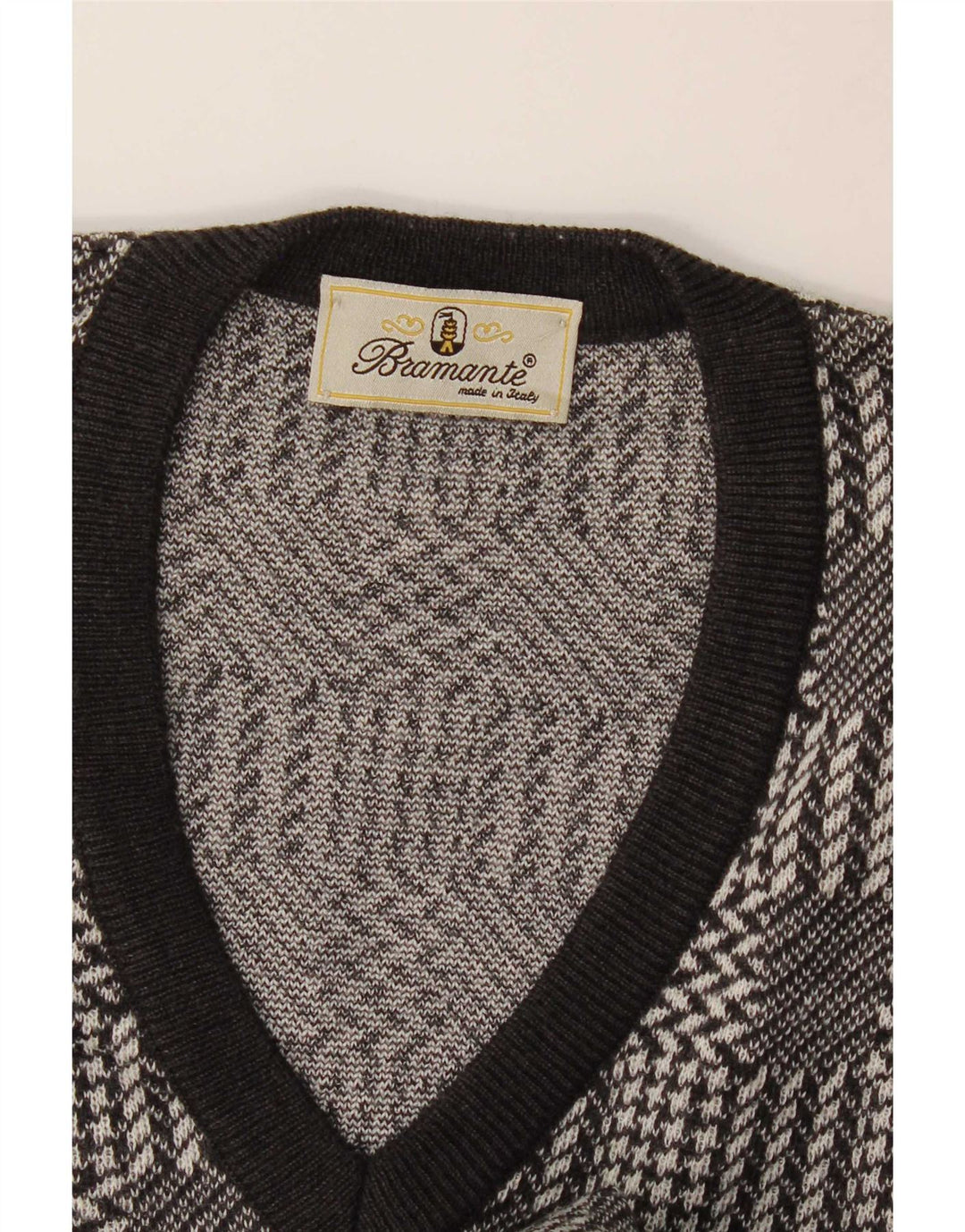 Bramante Herren-Pullover mit V-Ausschnitt, groß, grau kariert