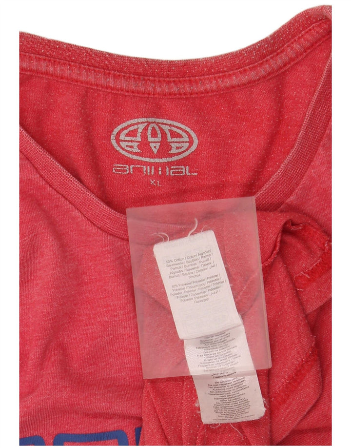 Animal Herren Grafik-T-Shirt-Oberteil XL aus roter Baumwolle