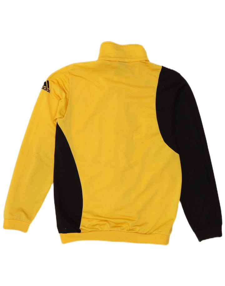 Adidas Jungen-Trainingsanzug-Top-Jacke, 13–14 Jahre, gelbes Colourblock-Polyester
