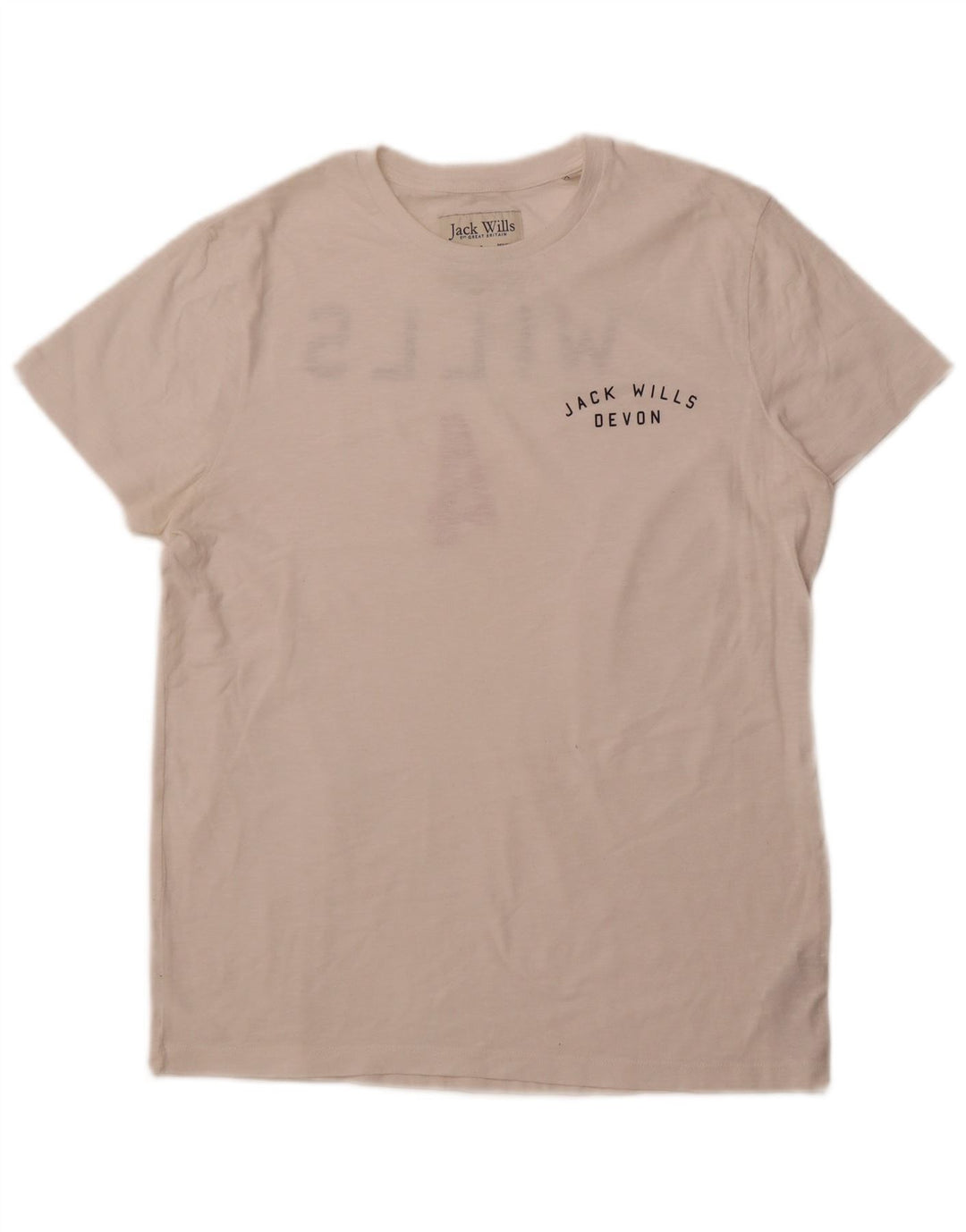 JACK WILLS Herren-T-Shirt mit Grafik, Größe L, aus weißer Baumwolle