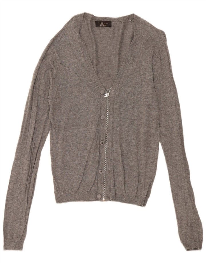 Zara Herren-Cardigan-Pullover Mittelgrau