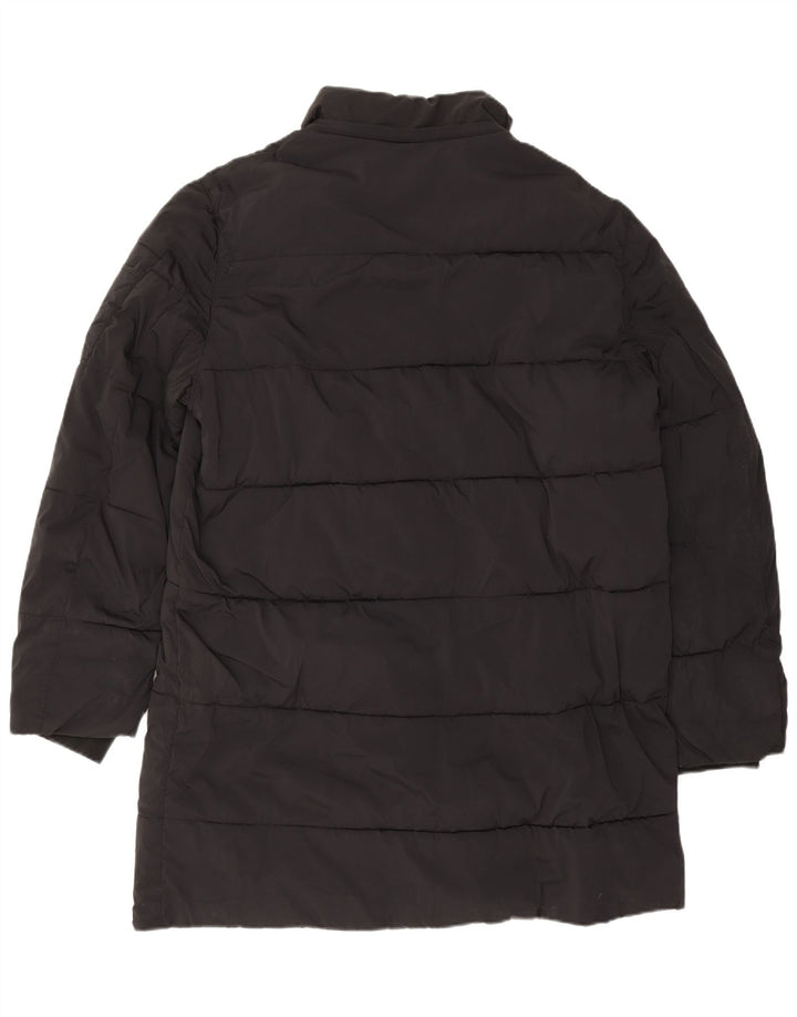 Zara Herren wattierter Mantel UK 40 Large Schwarz Polyester
