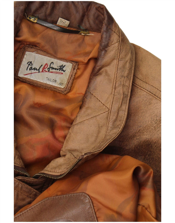 Paul Smith Herren Lederjacke IT 52 XL Braunes Leder