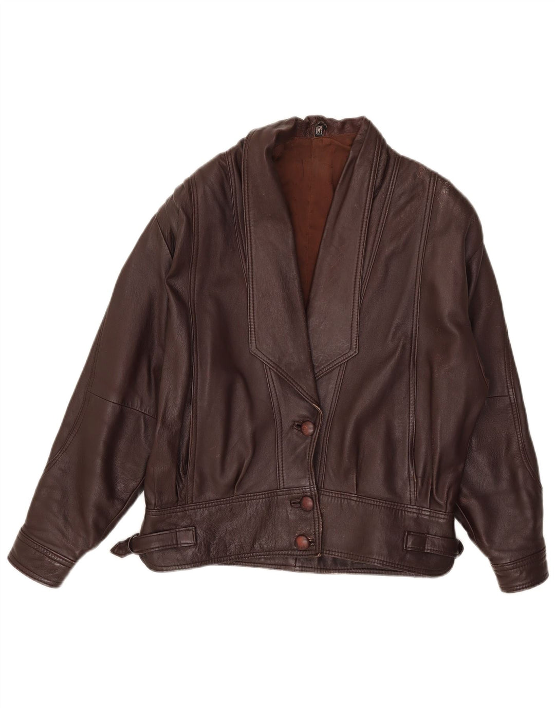 Vintage Damen Lederjacke UK 14 Mittelbraun
