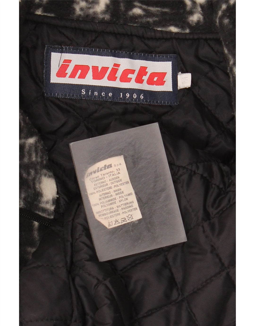 Invicta Herren Fleecejacke UK 38 Mittelschwarzes geometrisches Polyester