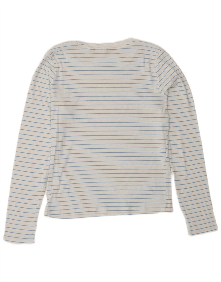 Levi's Damen Top Langarm UK 12 Mittelweiß gestreift