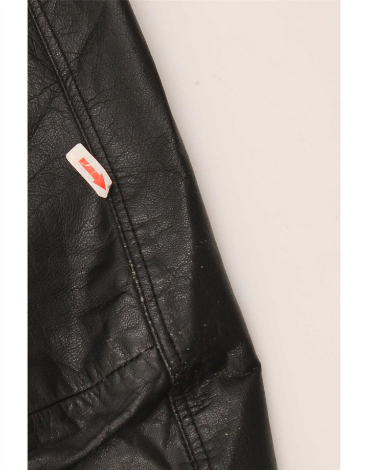 Only & Sons Herren Leder Bikerjacke UK 40 Large Schwarz