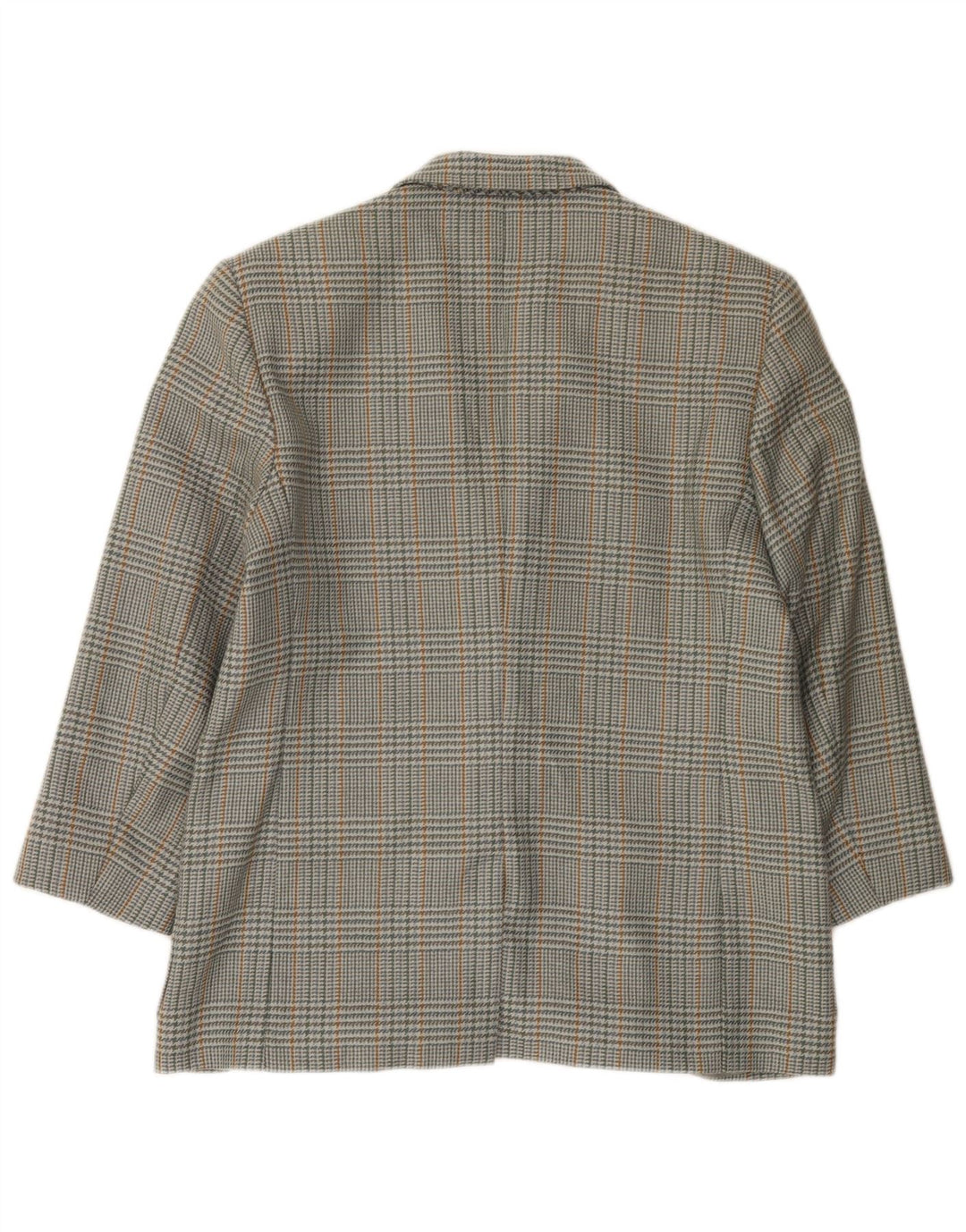 Vintage Damen Blazerjacke mit 2 Knöpfen, IT 46, große graue Wolle mit Hahnentrittmuster