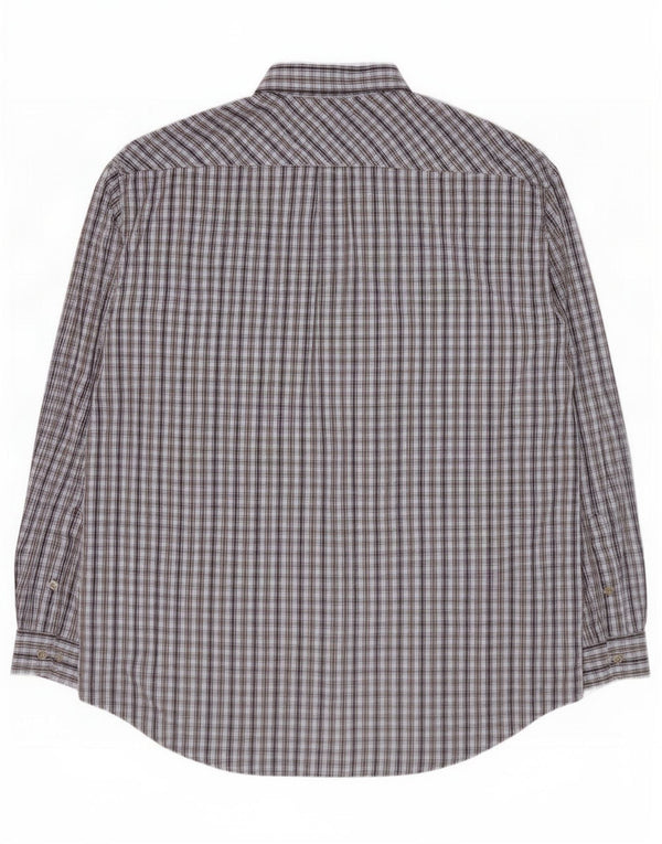 Marlboro Classics Herrenhemd 2XL blau kariert Baumwolle