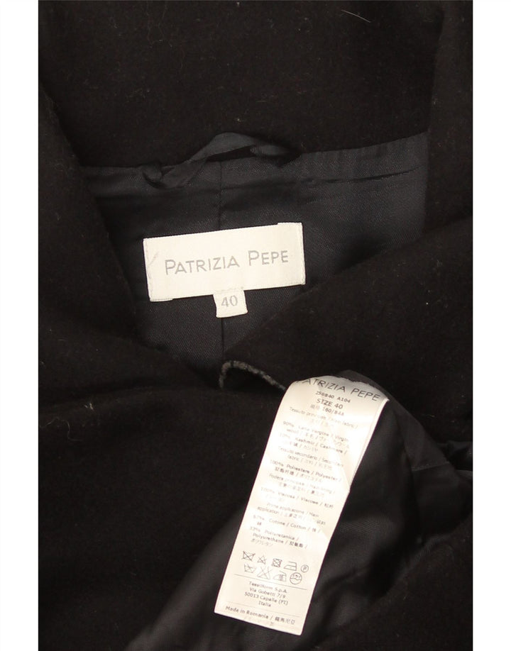 Patrizia Pepe Damen Mantel IT 40 Small Schwarze Wolle