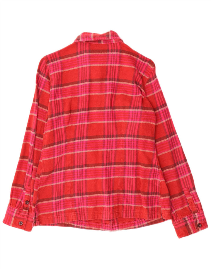 Patagonia Damen Flanellhemd US 6 Mittelrot karierte Baumwolle