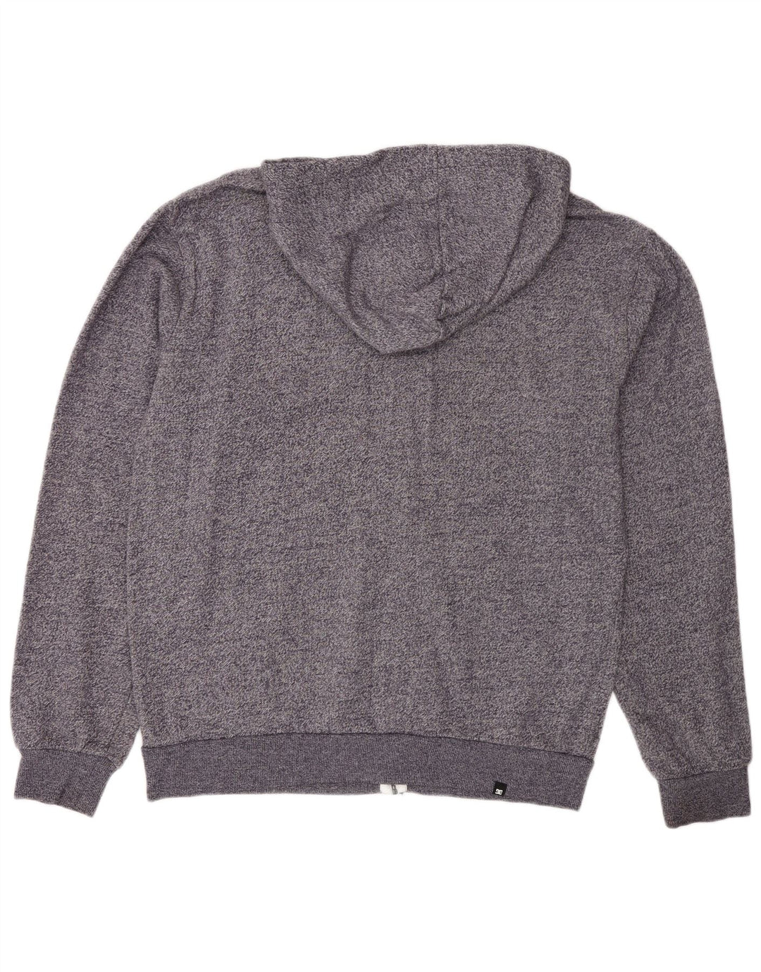 DC Herren-Kapuzenpullover mit Reißverschluss, mittelgrau gefleckte Baumwolle