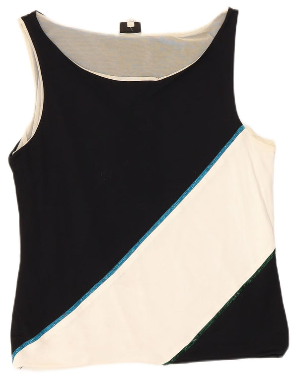 Gianfranco Ferre Damen Weste Top UK 20 2XL Schwarz Colourblock Designer