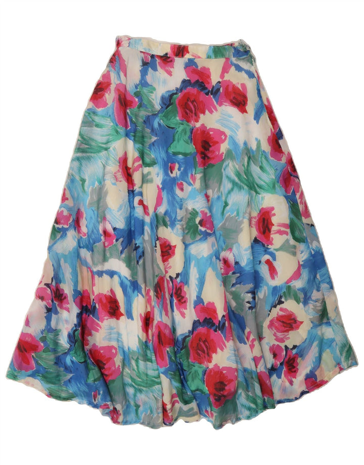 VINTAGE Womens A-Line Skirt W26 Small Multicoloured Floral Vintage Vintage and Second-Hand Vintage from Messina Hembry 
