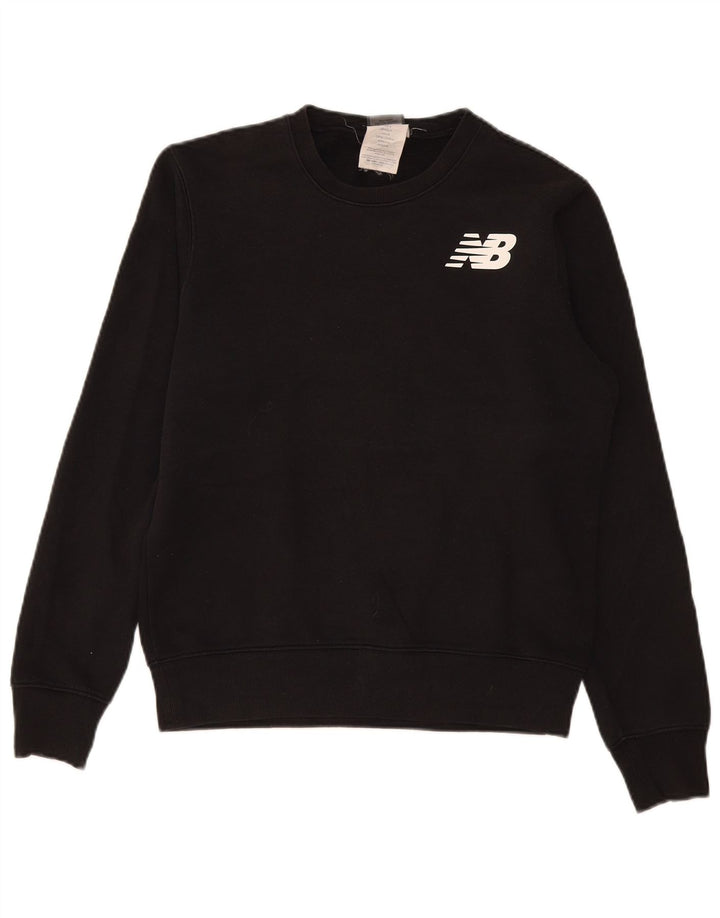 New Balance Herren-Sweatshirt mit Grafik, Größe S, schwarze Baumwolle