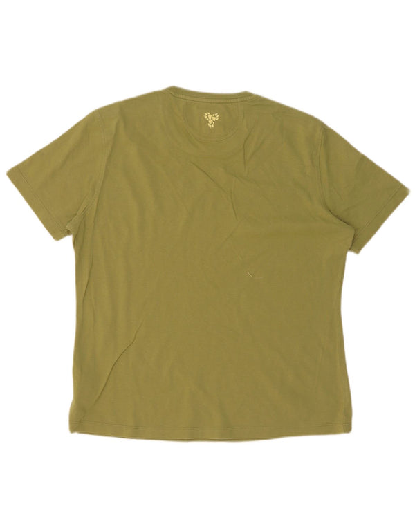 Jack Wolfskin Damen T-Shirt Top UK 18 XL Khaki Baumwolle