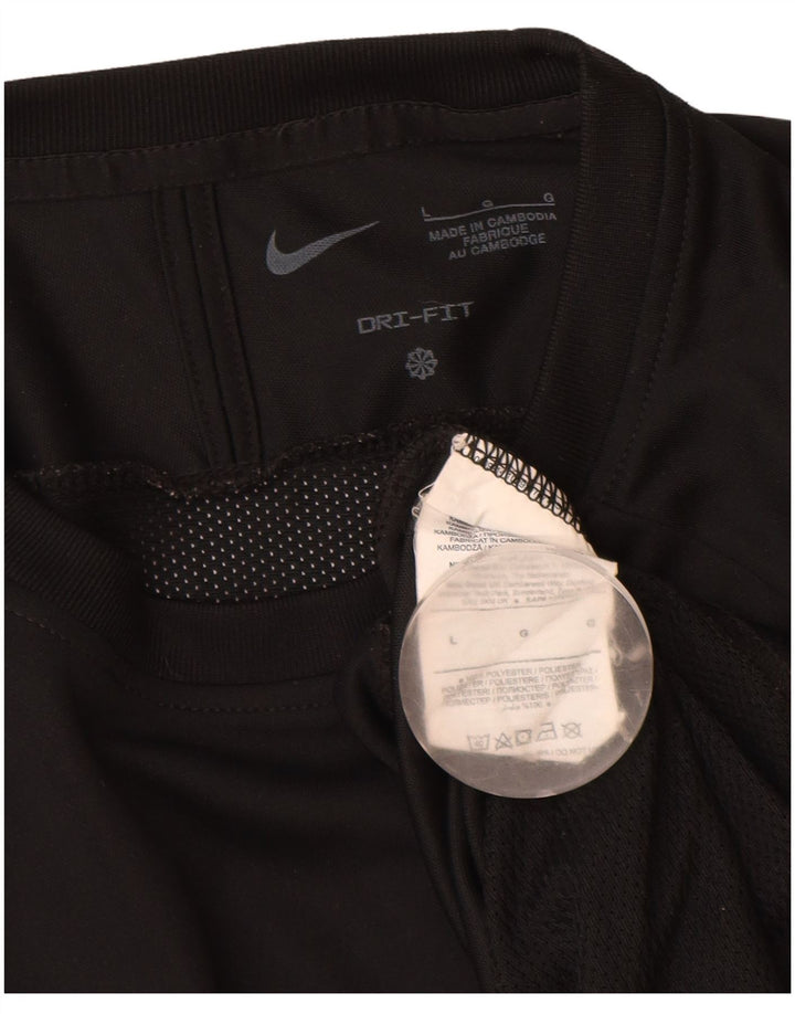 Nike Herren Dri Fit T-Shirt Top Large Schwarz Polyester