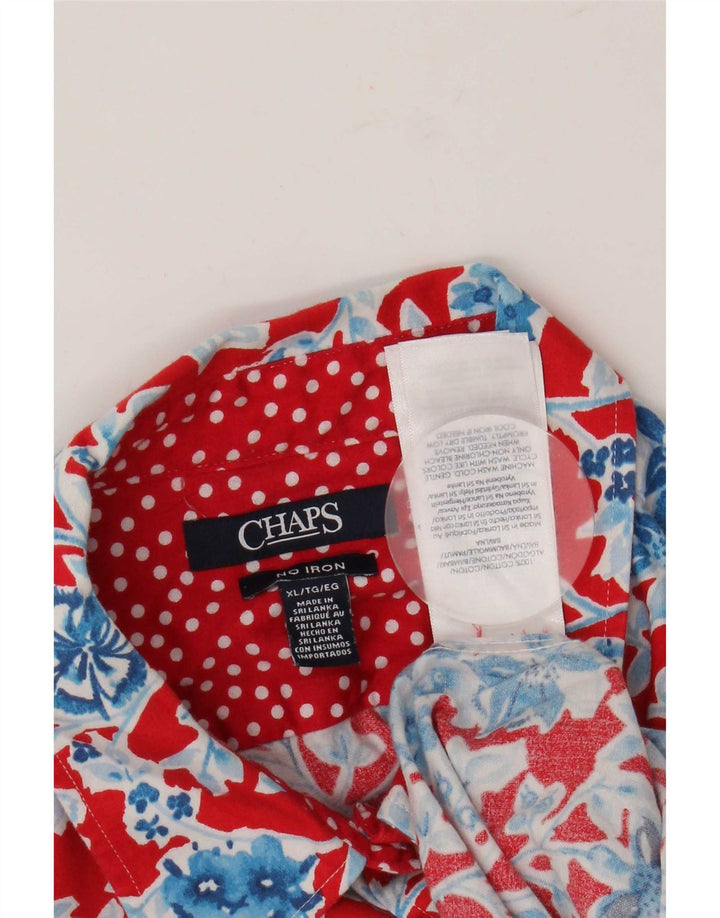 Chaps Damenhemd UK 18 XL Rot geblümt Baumwolle