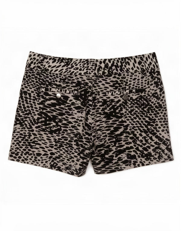 Calvin Klein Damen Chino-Shorts US 2 XS W30 Schwarze Baumwolle mit Animal-Print